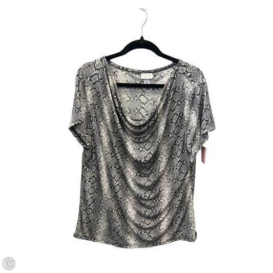 Top Short Sleeve By Jaclyn Smith In Snakeskin Print, Size: Xl