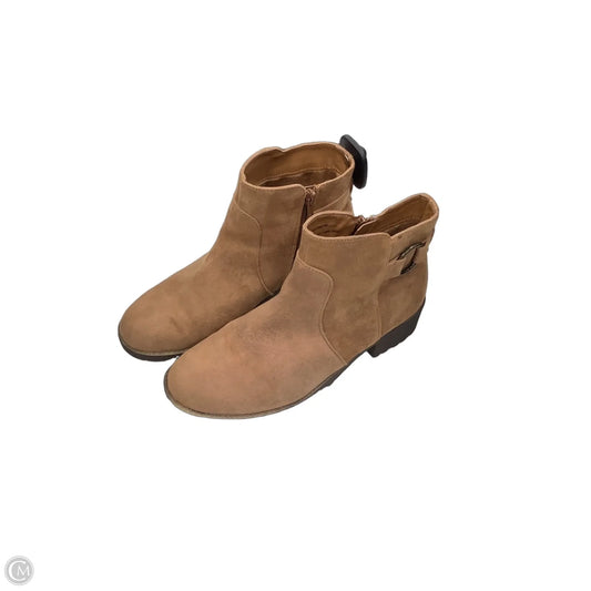 Boots Ankle Flats By Sugar In Brown, Size: 8