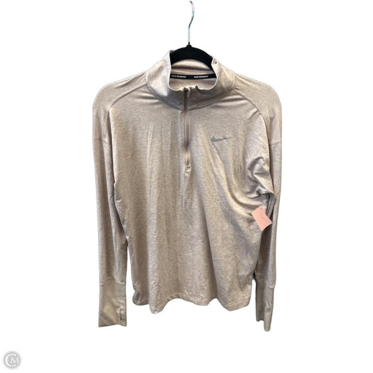 Athletic Top Long Sleeve Collar By Nike Apparel In Pink, Size: M