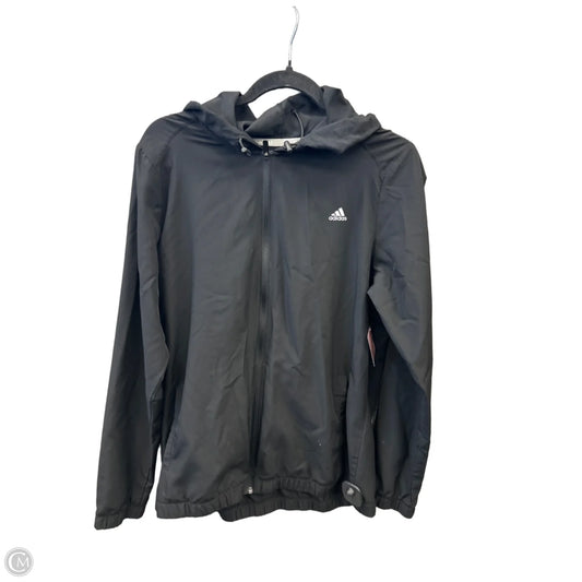 Athletic Top Long Sleeve Hoodie By Adidas In Black, Size: L