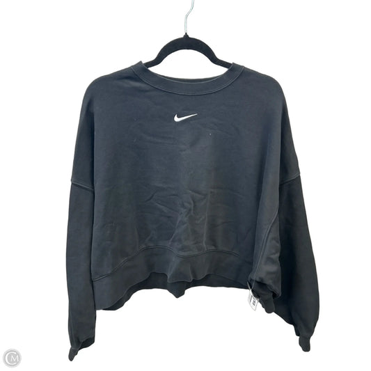 Athletic Top Long Sleeve Crewneck By Nike In Black, Size: L