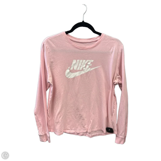 Athletic Top Long Sleeve Crewneck By Nike In Pink, Size: L
