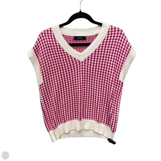 Vest Sweater By Dokotoo In Pink & White, Size: M