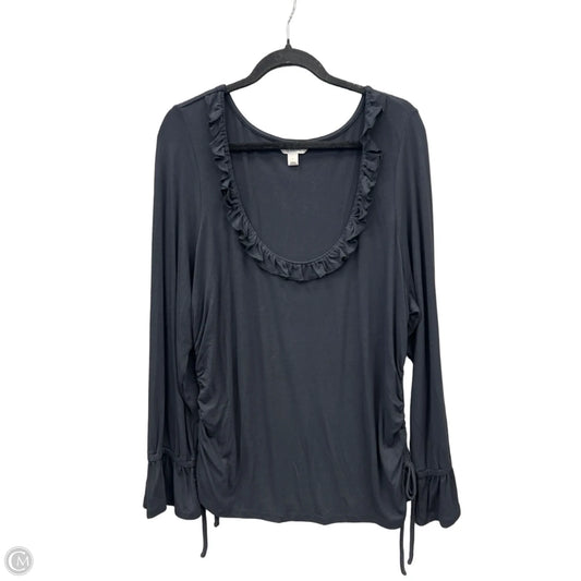 Top Long Sleeve By Maeve In Black, Size: 2x