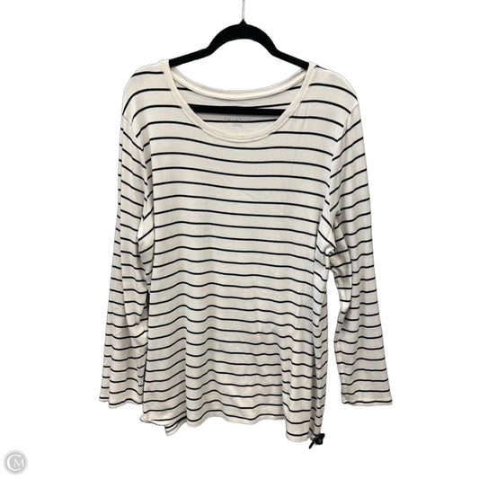 Top Long Sleeve By Ava & Viv In Black & White, Size: 2x