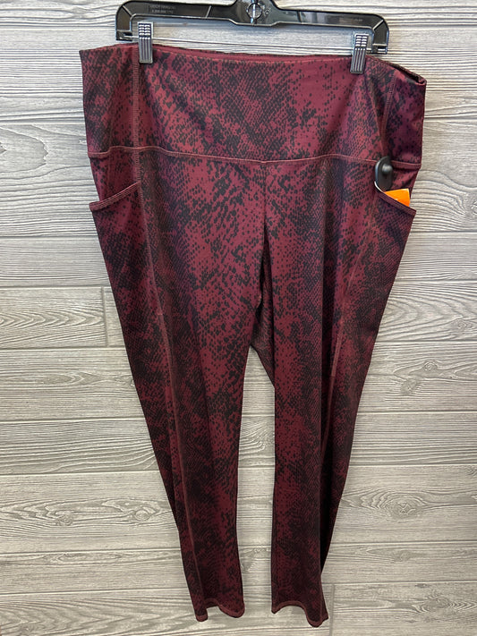 Athletic Leggings By Zenergy By Chicos In Red, Size: Xl