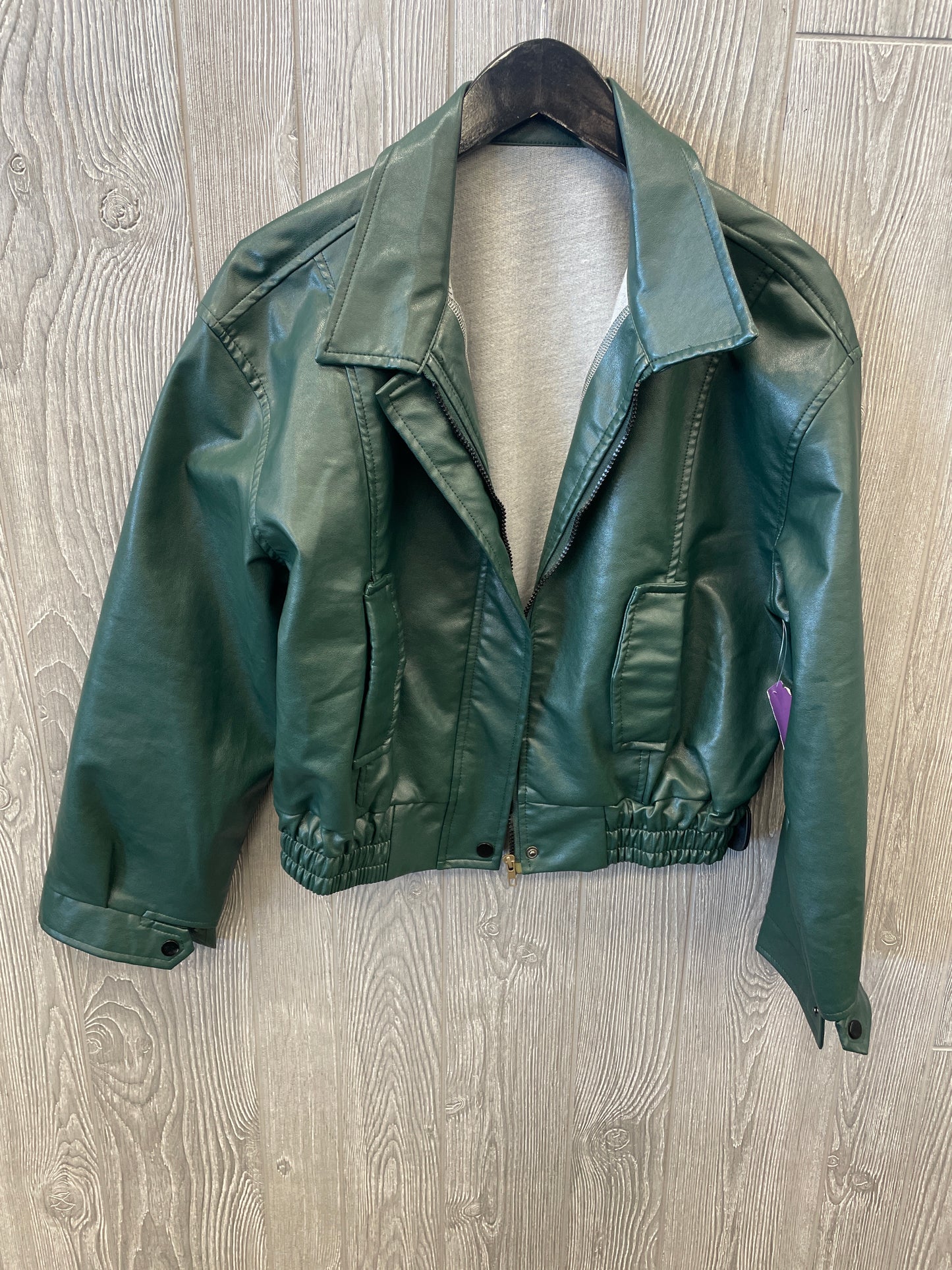 Jacket Moto By Shein In Green, Size: L