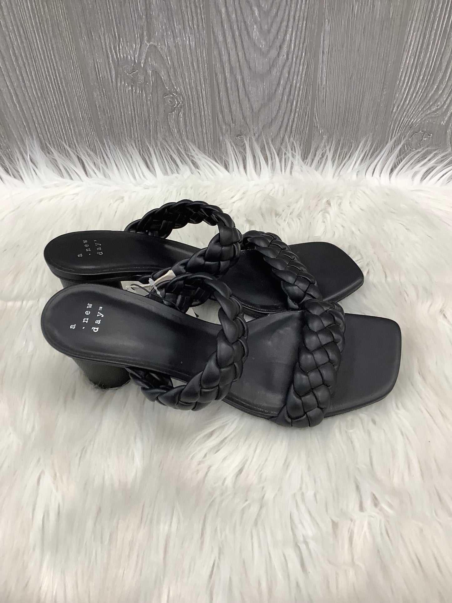 Sandals Heels Block By A New Day In Black, Size: 9.5