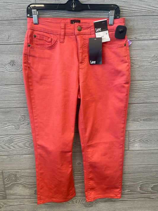 Orange Denim Jeans Straight Lee, Size 8