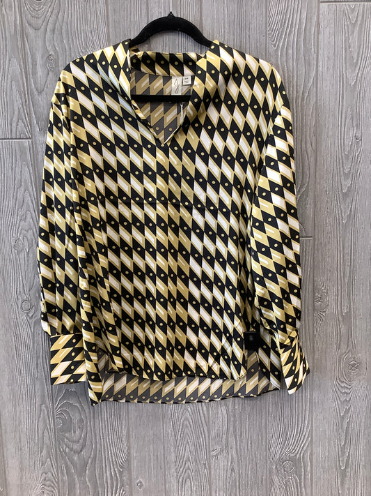 Black & Yellow Top Long Sleeve Joie, Size Petite   S