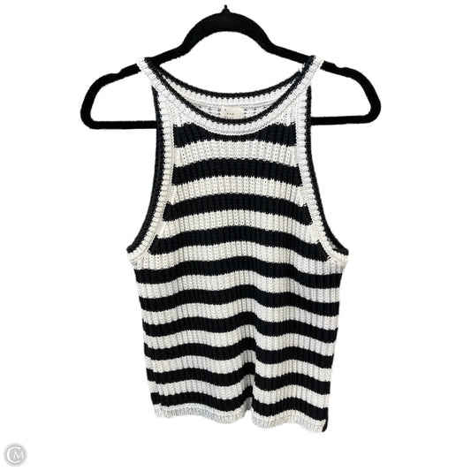 Sweater Short Sleeve By A New Day In Striped Pattern, Size: L