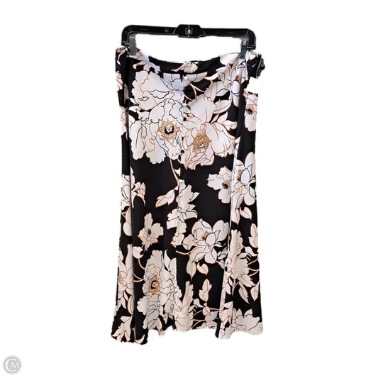Skirt Midi By Apt 9 In Black & White, Size: 12