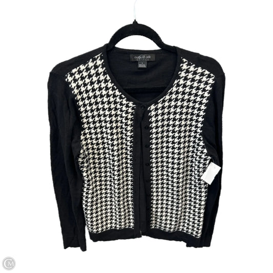 Cardigan By August Silk In Black & White, Size: L