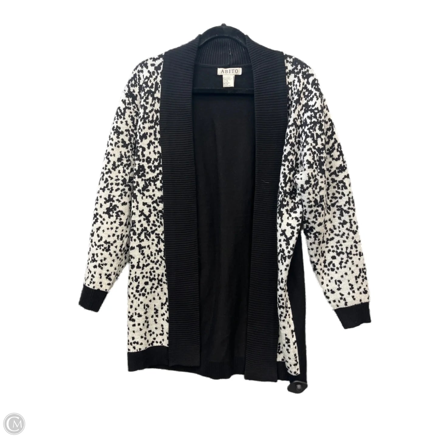 Cardigan By Clothes Mentor In Black & White, Size: M
