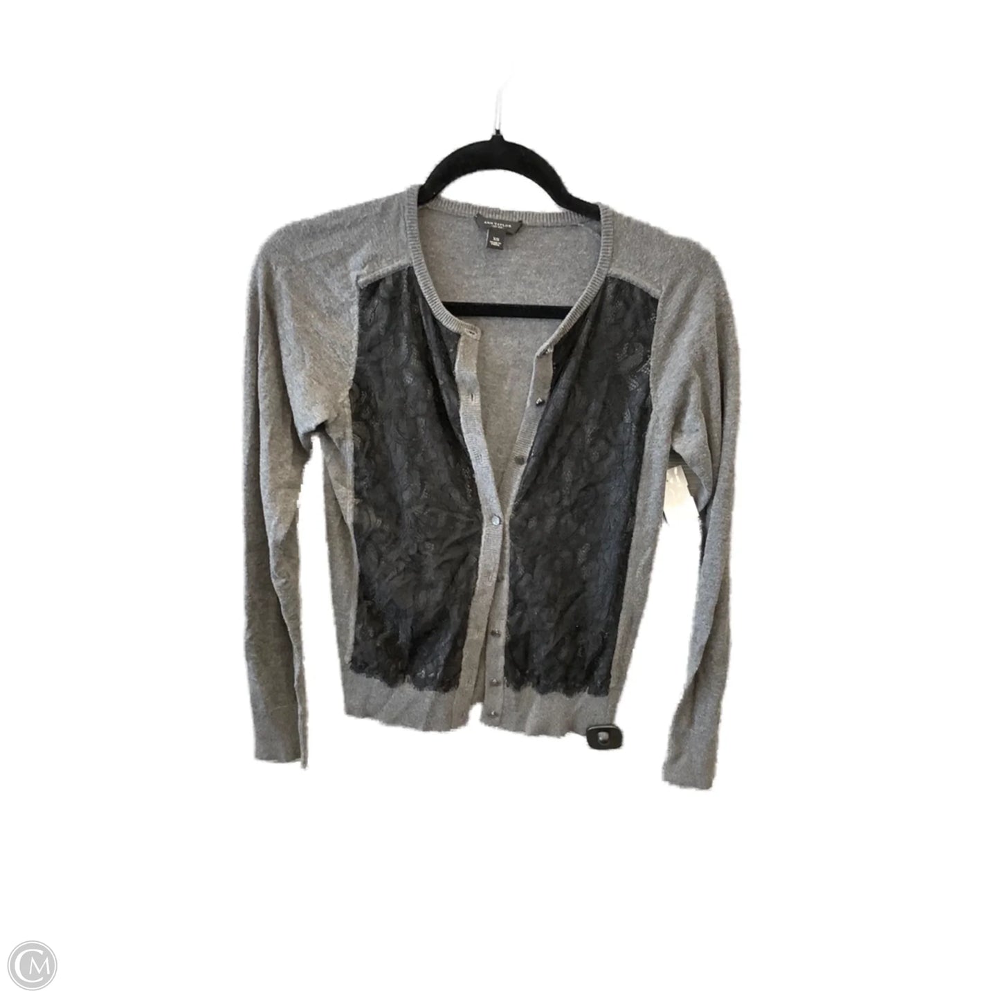 Sweater Cardigan By Ann Taylor In Grey, Size: Xs