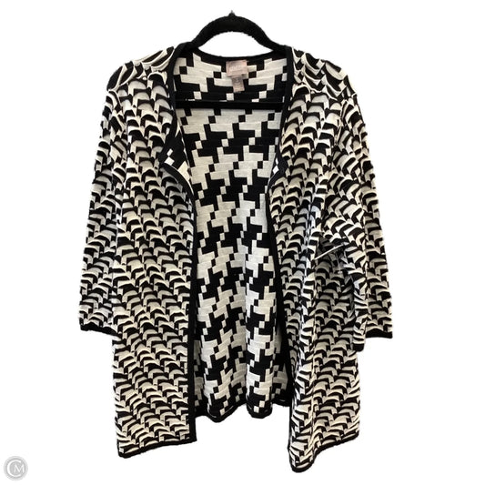Cardigan By Chicos In Black & White, Size: Xl