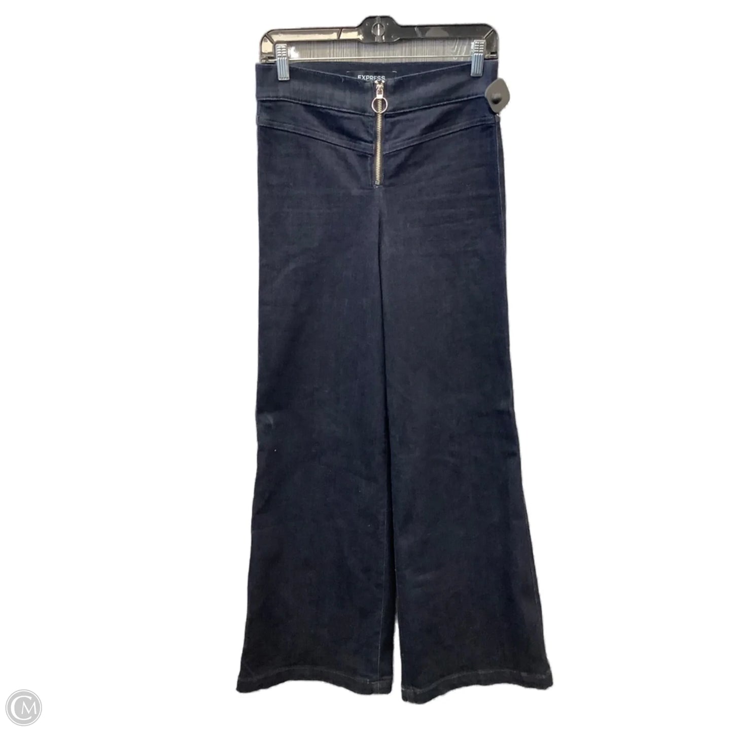 Jeans Wide Leg By Express In Blue Denim, Size: 6