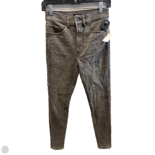 Jeans Skinny By Express In Grey Denim, Size: 4