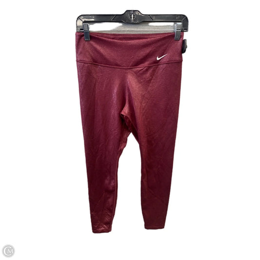 Athletic Leggings By Nike Apparel In Red, Size: M