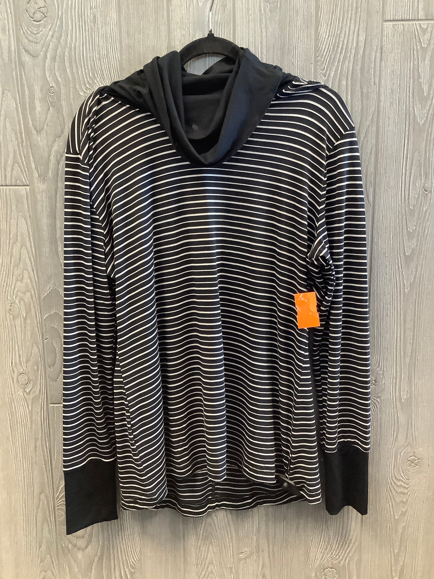 Athletic Top Long Sleeve Collar By Columbia In Striped Pattern, Size: Xl