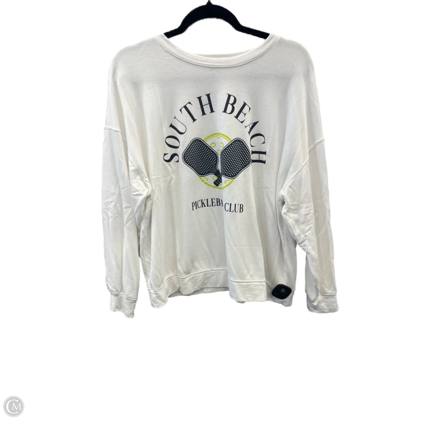 Top Long Sleeve By Green Envelope In White, Size: L