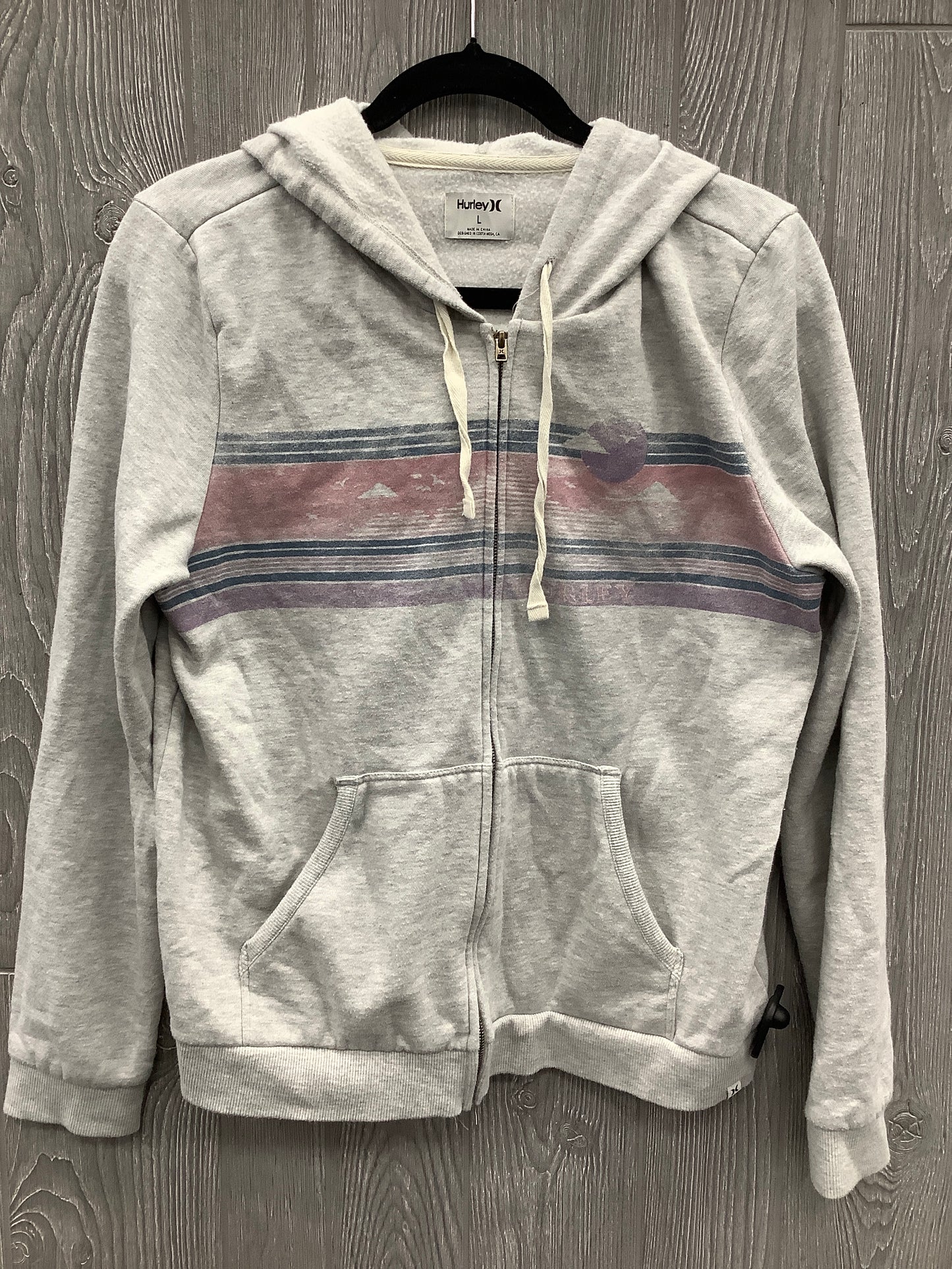 Sweatshirt Hoodie By Clothes Mentor In Grey, Size: L