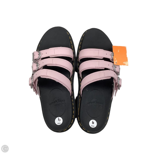 Sandals Flats By Dr Martens In Black & Pink, Size: 9