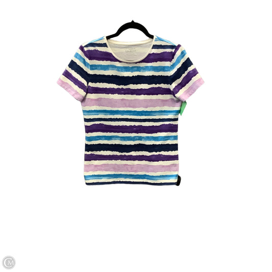 Top Short Sleeve By Talbots In Striped Pattern, Size: S