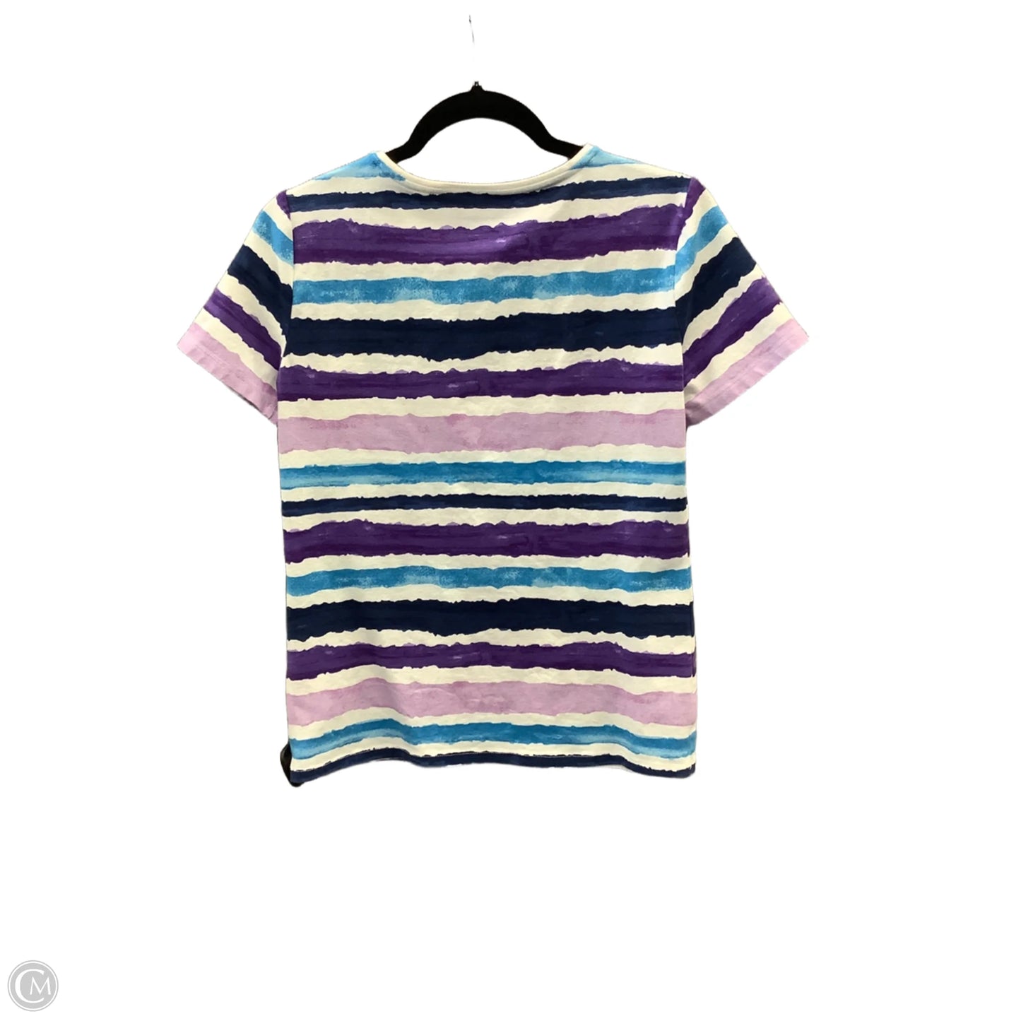 Top Short Sleeve By Talbots In Striped Pattern, Size: S