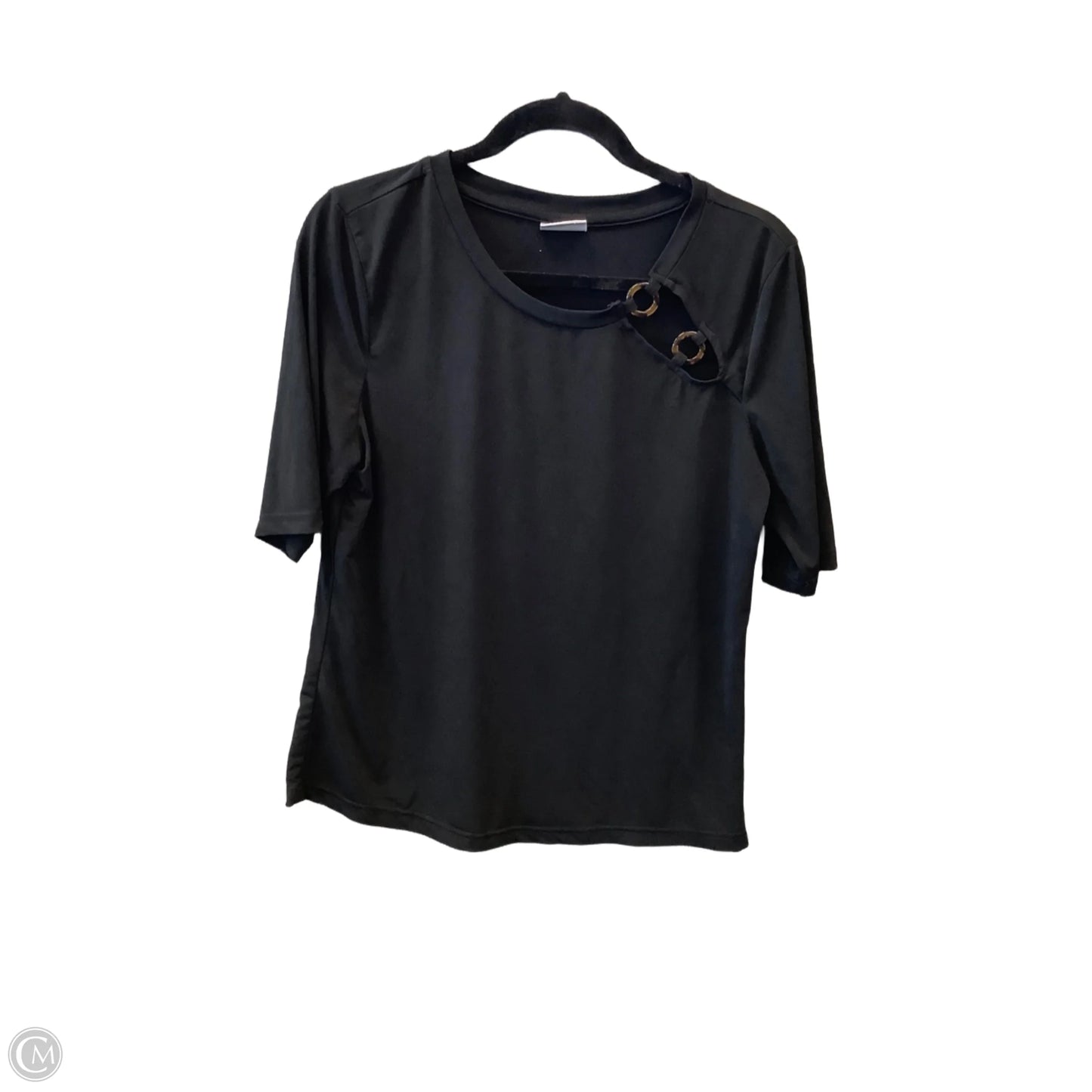 Top Short Sleeve By Clothes Mentor In Black, Size: L