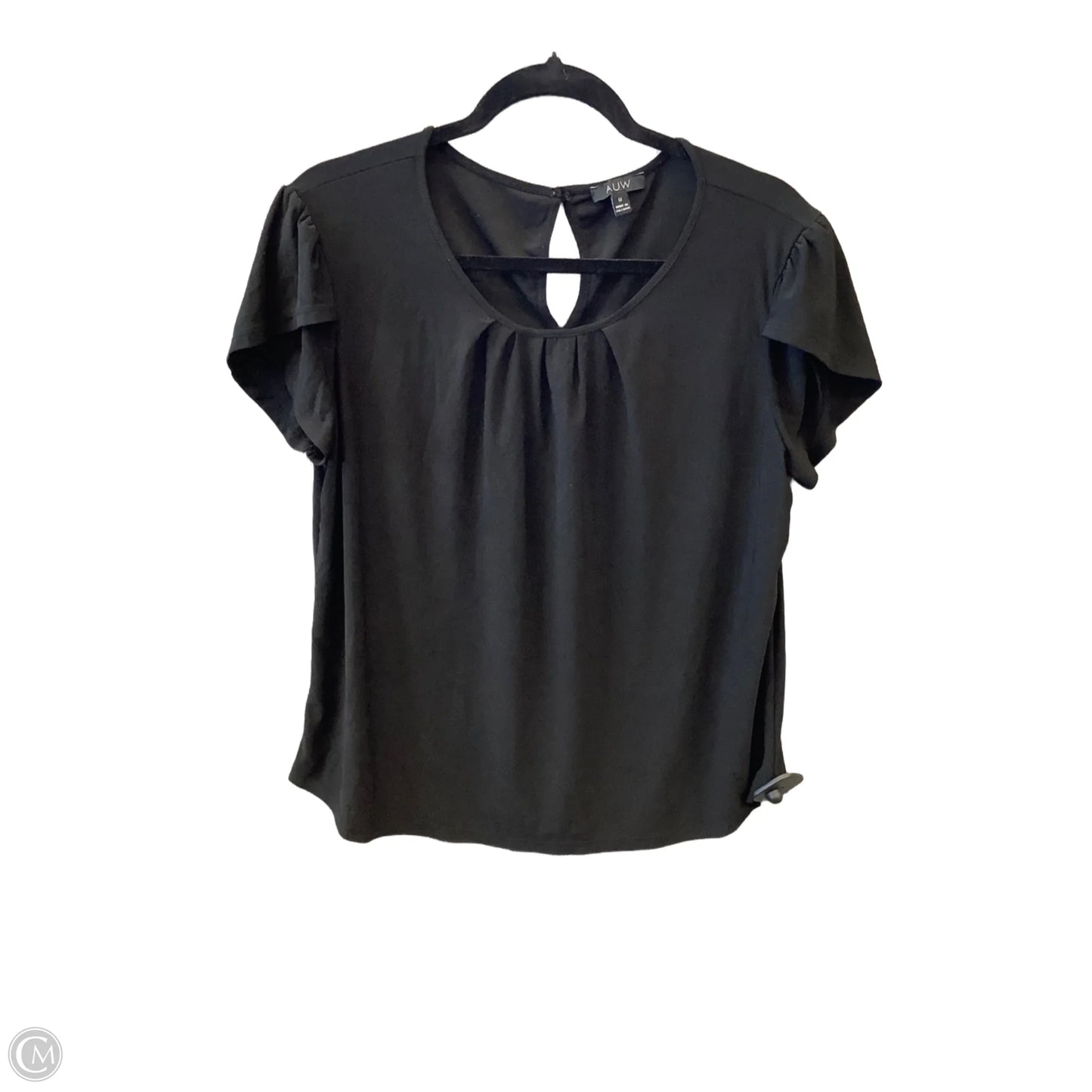 Top Short Sleeve By Auw In Black, Size: M