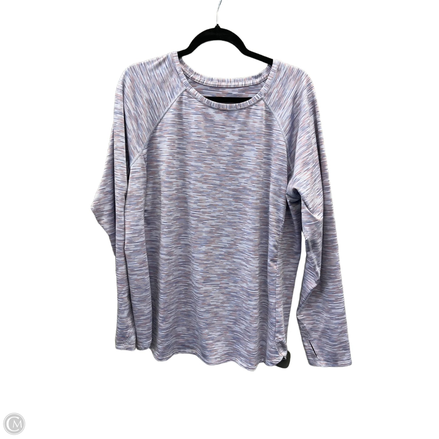 Athletic Top Long Sleeve Crewneck By Tek Gear In Blue, Size: 1x