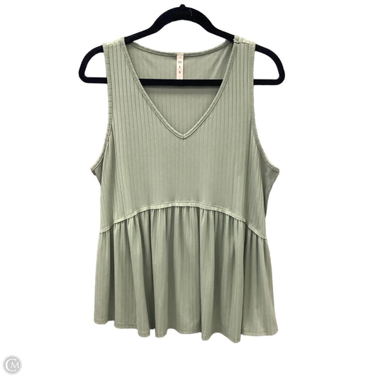 Top Sleeveless By Mts In Green, Size: L