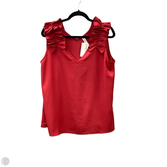Blouse Sleeveless By Zenana Outfitters In Red, Size: 1x
