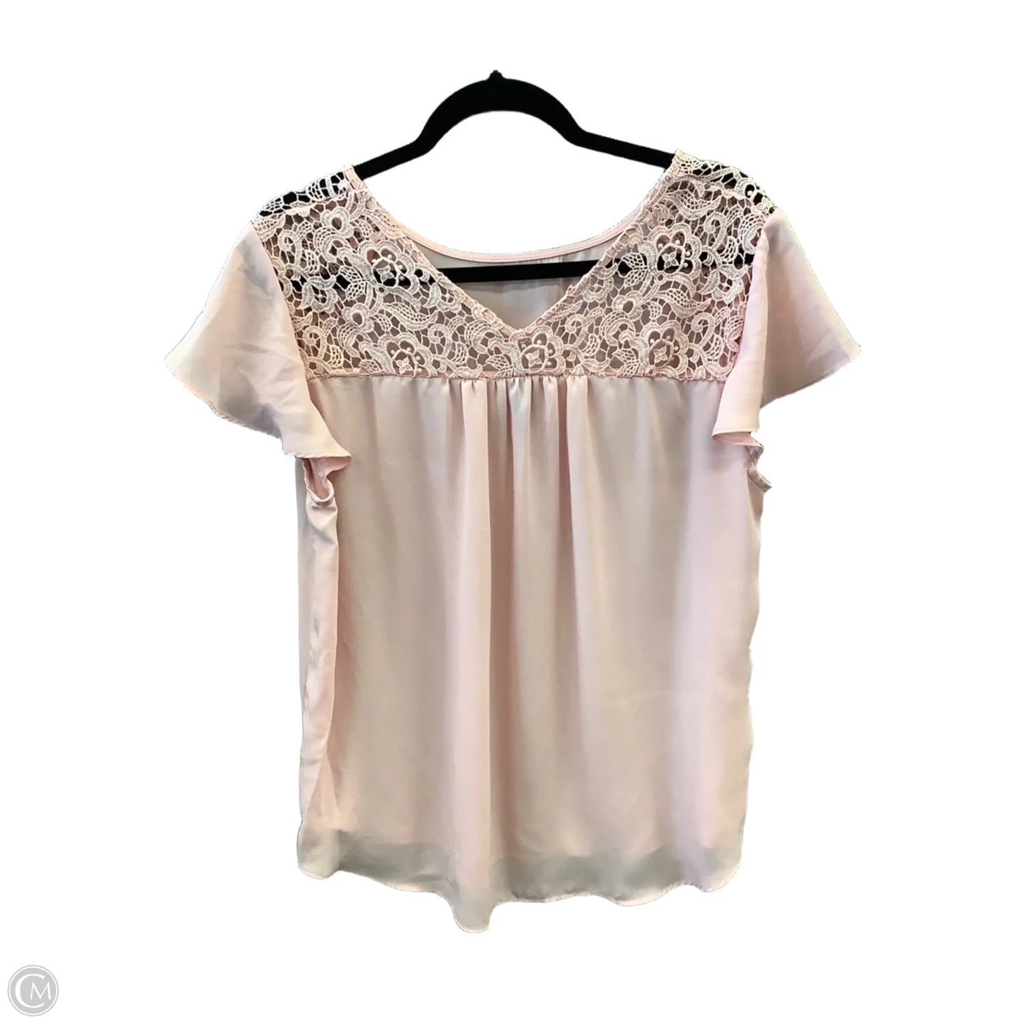Top Short Sleeve By Massini In Pink, Size: L