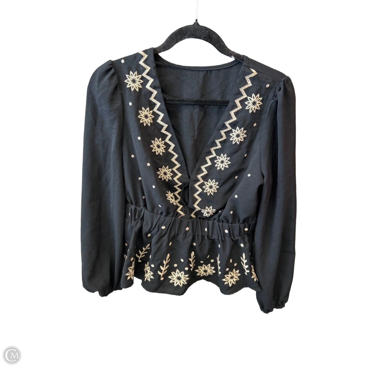 Top Long Sleeve By Shein In Black, Size: M