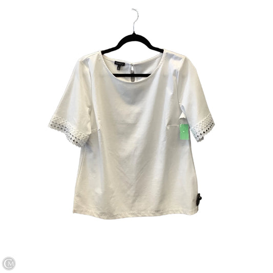 Top Short Sleeve By Talbots In White, Size: L