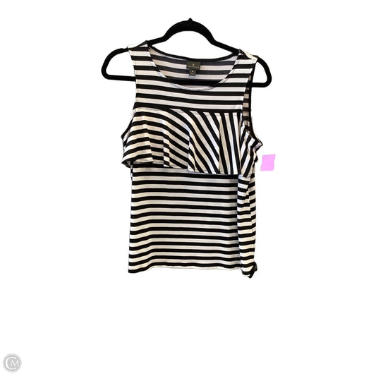 Top Sleeveless By Worthington In Black & White, Size: M
