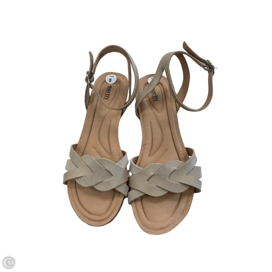 Sandals Heels Wedge By Earth In Tan, Size: 8