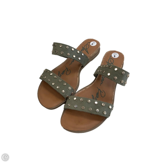 Sandals Flats By America Rag In Brown & Green, Size: 8