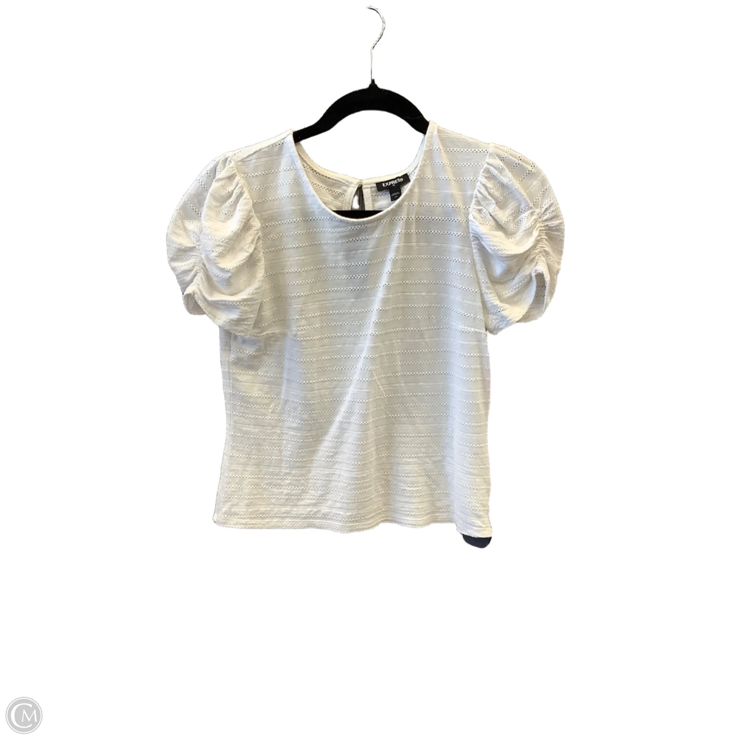 Top Short Sleeve By Express In White, Size: Xs