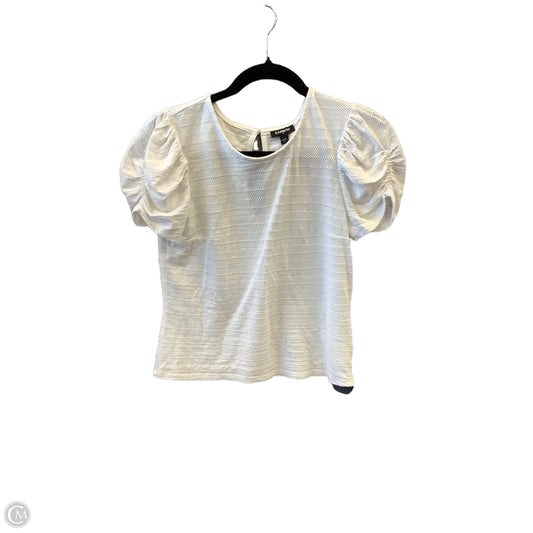 Top Short Sleeve By Express In White, Size: Xs