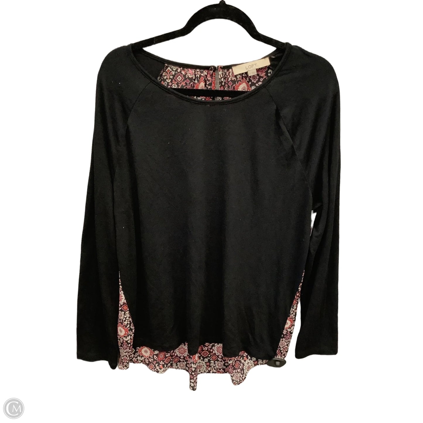 Blouse Long Sleeve By Loft In Black, Size: Xl