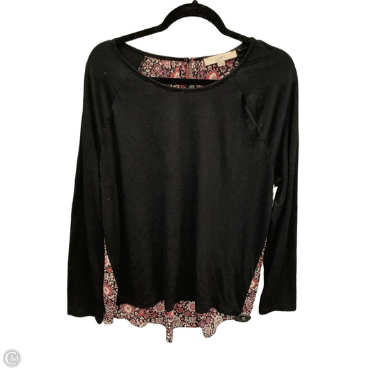 Blouse Long Sleeve By Loft In Black, Size: Xl