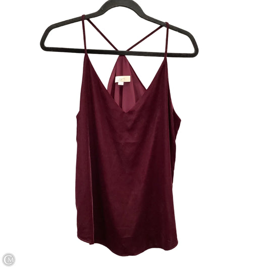 Top Sleeveless By Loft In Maroon, Size: Xs