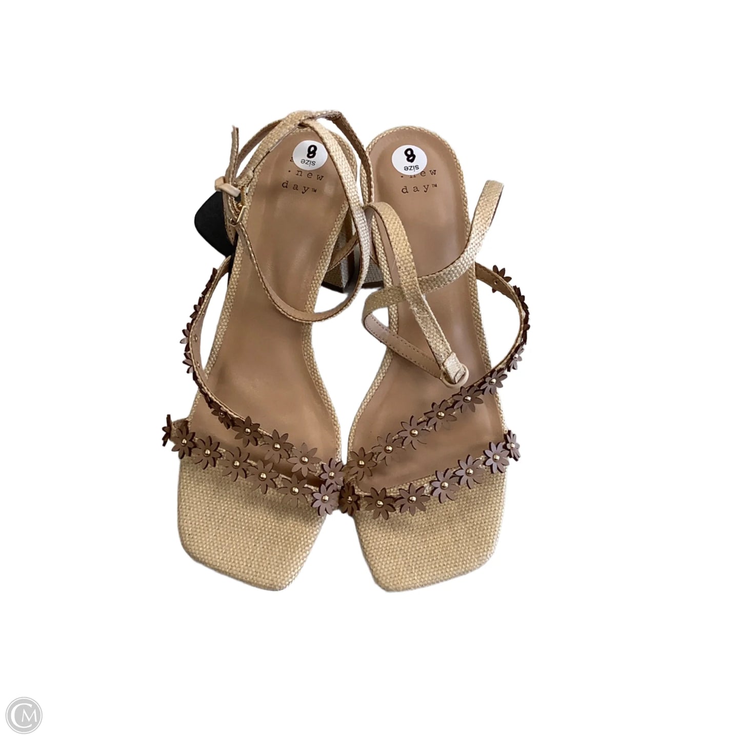 Sandals Heels Block By A New Day In Tan, Size: 8