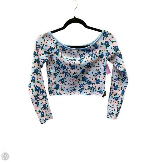 Top Long Sleeve By Zara In Floral Print, Size: S