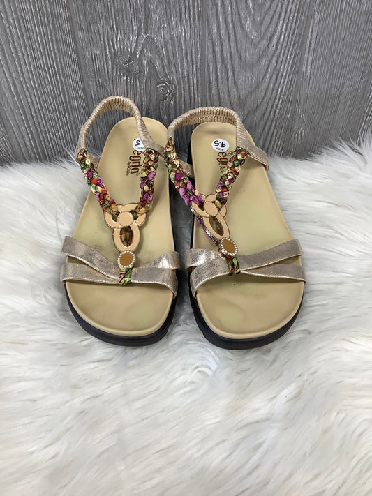 Yellow Sandals Flats Alegria, Size 9.5