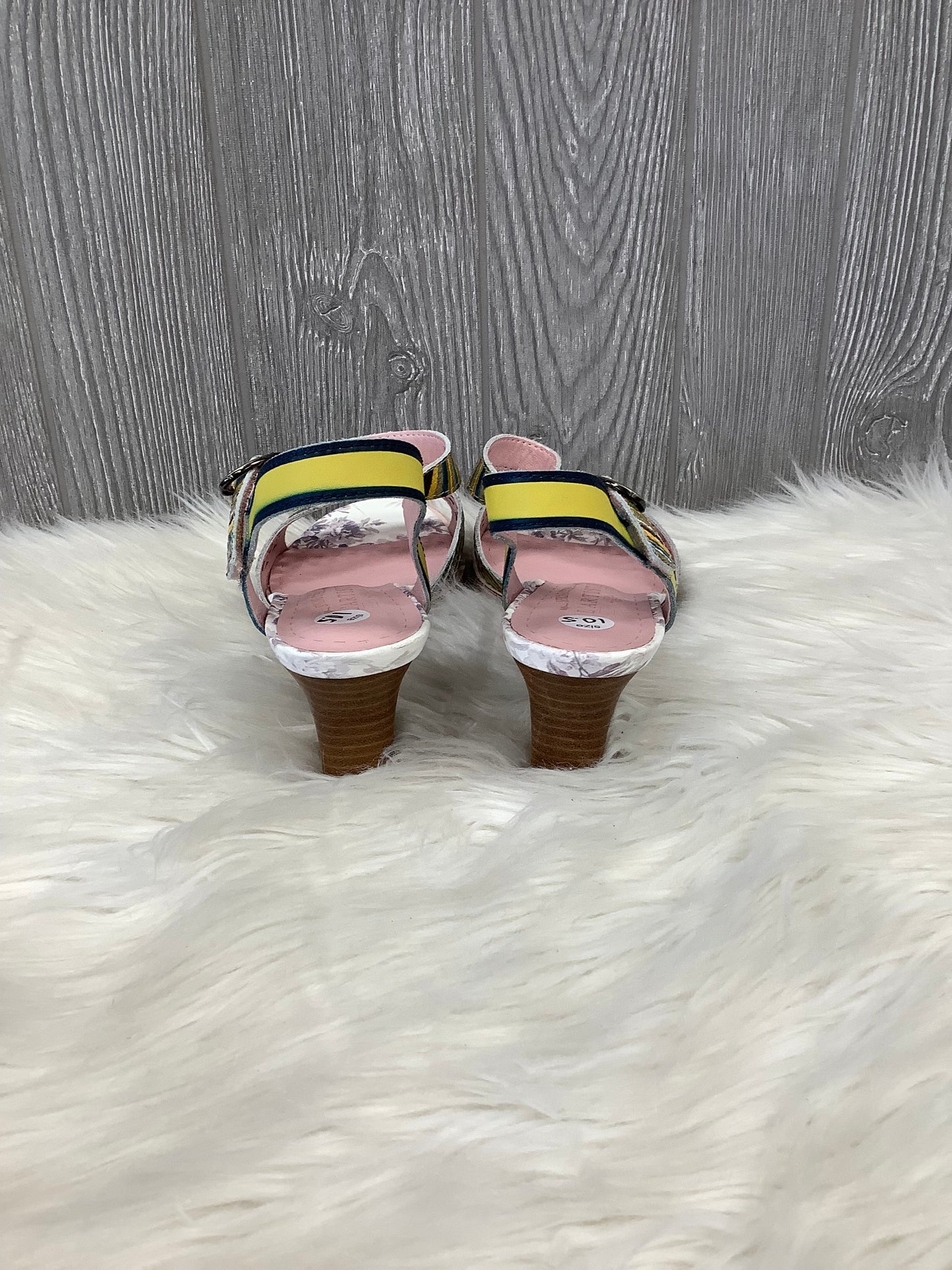 Pink Sandals Heels Block Spring Step, Size 10.5