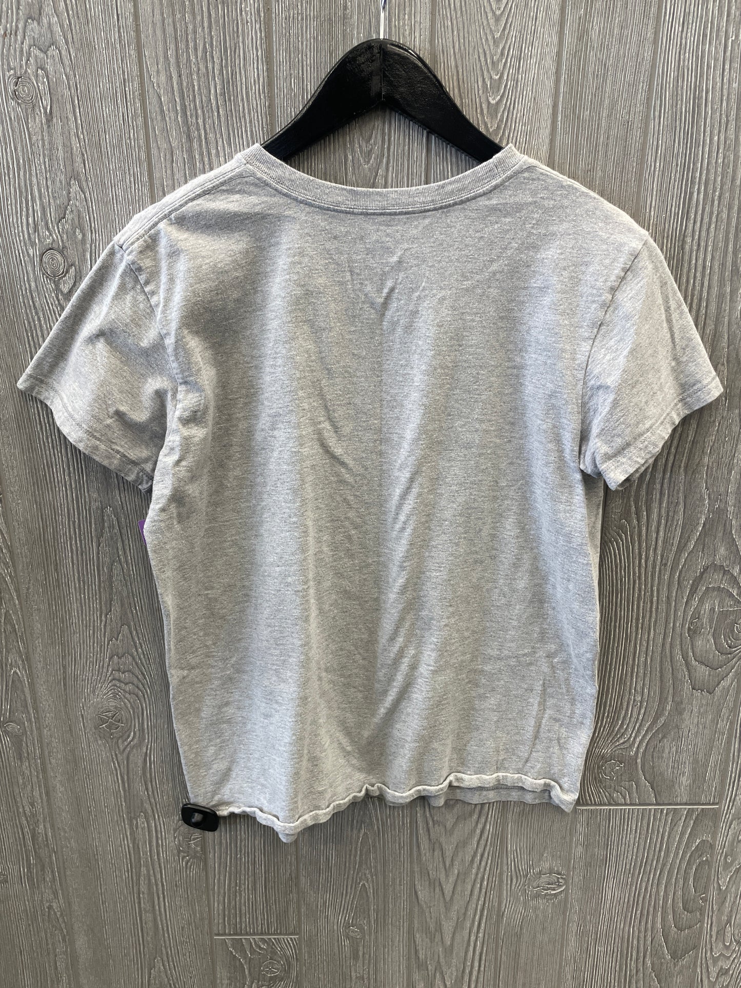 Athletic Top Short Sleeve By Adidas In Grey, Size: L